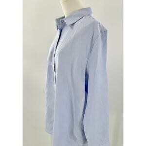Quince Womens Blue European Linen Long Sleeve Shirt Button Down Blouse Large